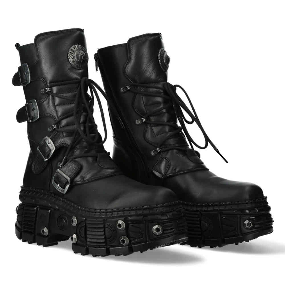 New Rock - M-WALL373-S11 Bottes de plate-forme - Noir